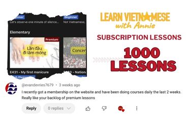 1,000+ Lessons & 10 Years of Learn Vietnamese With Annie Subscription Lessons!